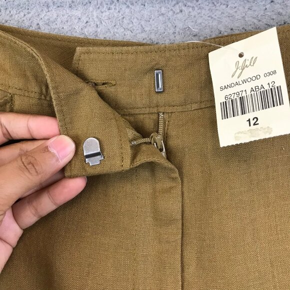 New J Jill Sandalwood Wide Leg Genuine Fit Linen Pants size 12 - Picture 6 of 12